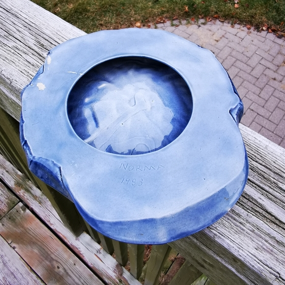 Vintage Denim Newsboy Cap Hat Ceramic Ashtray Trinket Dish Wall Hanging - Picture 13 of 17